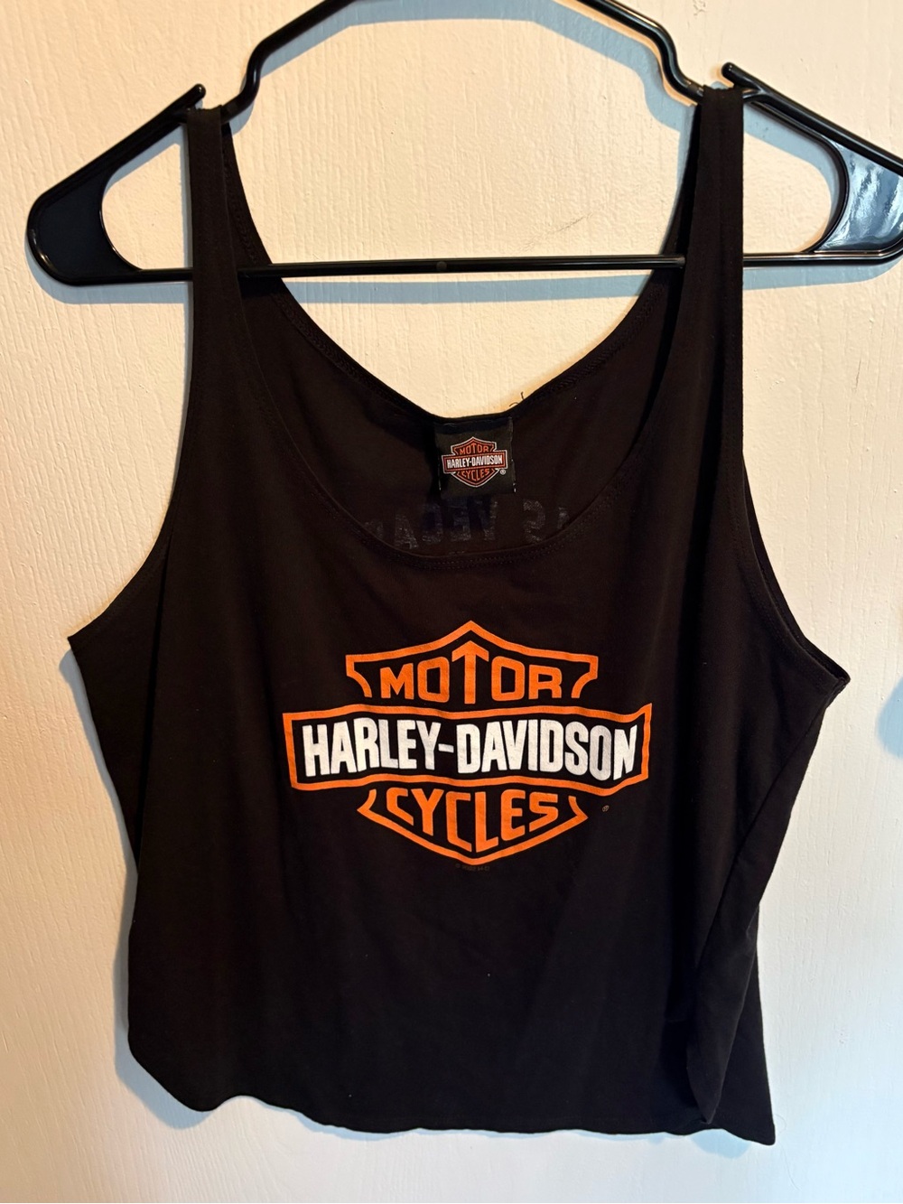 Harley-Davidson Black Tank Top with Orange Logo